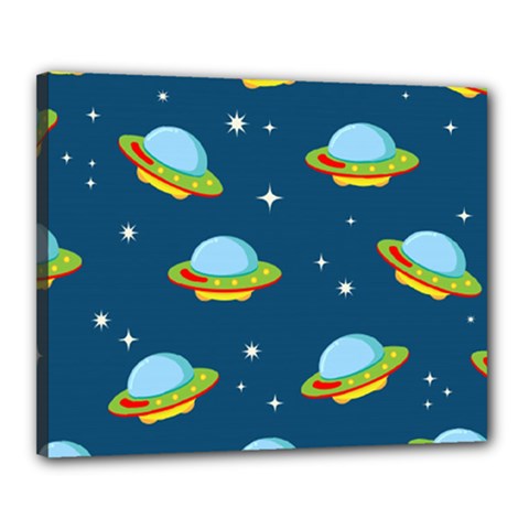 Seamless Pattern Ufo With Star Space Galaxy Background Canvas 20  x 16  (Stretched)