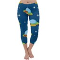 Seamless Pattern Ufo With Star Space Galaxy Background Capri Winter Leggings  View1