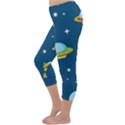 Seamless Pattern Ufo With Star Space Galaxy Background Capri Winter Leggings  View2