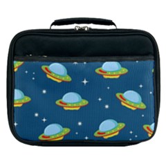 Seamless Pattern Ufo With Star Space Galaxy Background Lunch Bag by Vaneshart