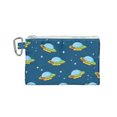 Seamless Pattern Ufo With Star Space Galaxy Background Canvas Cosmetic Bag (small) by Vaneshart