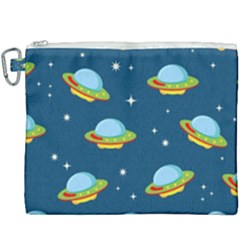 Seamless Pattern Ufo With Star Space Galaxy Background Canvas Cosmetic Bag (xxxl) by Vaneshart