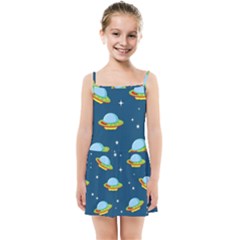 Seamless Pattern Ufo With Star Space Galaxy Background Kids  Summer Sun Dress