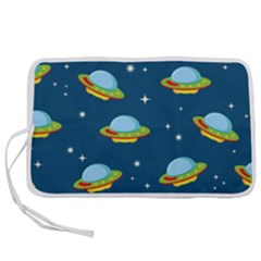 Seamless Pattern Ufo With Star Space Galaxy Background Pen Storage Case (l) by Vaneshart