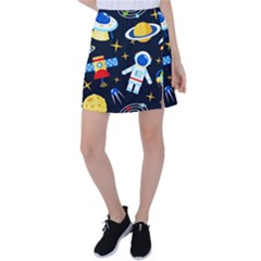 Space Seamless Pattern Tennis Skirt