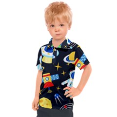 Space Seamless Pattern Kids  Polo Tee