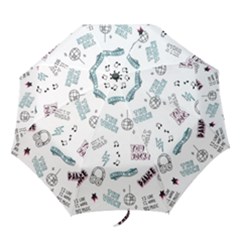 Music Themed Doodle Seamless Background Folding Umbrellas by Vaneshart