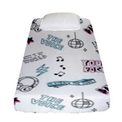 Music Themed Doodle Seamless Background Fitted Sheet (single Size) by Vaneshart