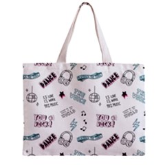 Music Themed Doodle Seamless Background Zipper Mini Tote Bag by Vaneshart