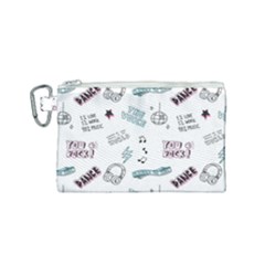 Music Themed Doodle Seamless Background Canvas Cosmetic Bag (small) by Vaneshart