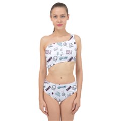 Music Themed Doodle Seamless Background Spliced Up Two Piece Swimsuit by Vaneshart