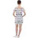 Music Themed Doodle Seamless Background Ruffle Cut Out Chiffon Playsuit View2