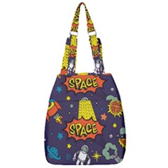 Vector Flat Space Design Background With Text Center Zip Backpack by Vaneshart