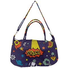 Vector Flat Space Design Background With Text Removal Strap Handbag by Vaneshart