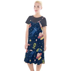 Seamless Pattern With Funny Aliens Cat Galaxy Camis Fishtail Dress by Vaneshart