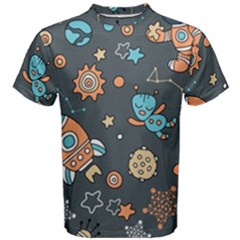 Space Seamless Pattern Men s Cotton Tee by Vaneshart