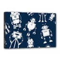 White Robot Blue Seamless Pattern Canvas 18  x 12  (Stretched) View1