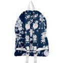 White Robot Blue Seamless Pattern Foldable Lightweight Backpack View2