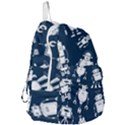 White Robot Blue Seamless Pattern Foldable Lightweight Backpack View3