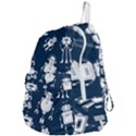 White Robot Blue Seamless Pattern Foldable Lightweight Backpack View4