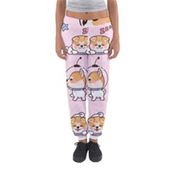 Set Kawaii Smile Japanese Dog Cartoon Women s Jogger Sweatpants by Vaneshart