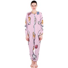 Set Kawaii Smile Japanese Dog Cartoon Onepiece Jumpsuit (ladies)  by Vaneshart