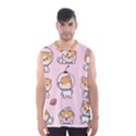 Set Kawaii Smile Japanese Dog Cartoon Men s Basketball Tank Top View1