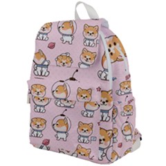 Set Kawaii Smile Japanese Dog Cartoon Top Flap Backpack by Vaneshart