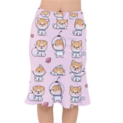 Set Kawaii Smile Japanese Dog Cartoon Short Mermaid Skirt by Vaneshart