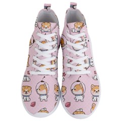 Set Kawaii Smile Japanese Dog Cartoon Men s Lightweight High Top Sneakers by Vaneshart