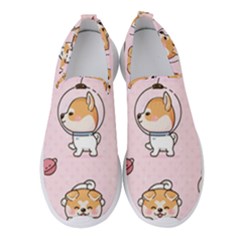 Set Kawaii Smile Japanese Dog Cartoon Women s Slip On Sneakers by Vaneshart