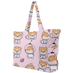 Set Kawaii Smile Japanese Dog Cartoon Simple Shoulder Bag by Vaneshart