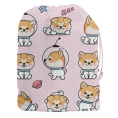 Set Kawaii Smile Japanese Dog Cartoon Drawstring Pouch (3xl) by Vaneshart