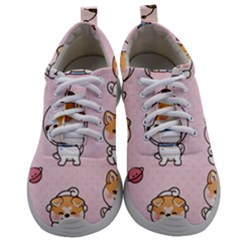 Set Kawaii Smile Japanese Dog Cartoon Mens Athletic Shoes by Vaneshart