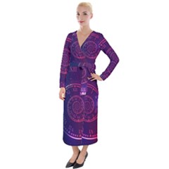 Time Machine Velvet Maxi Wrap Dress by Vaneshart