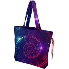 Time Machine Drawstring Tote Bag by Vaneshart