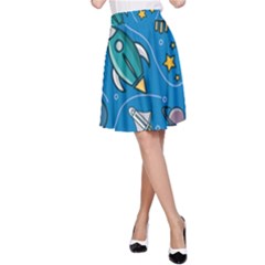 About Space Seamless Pattern A-line Skirt by Vaneshart