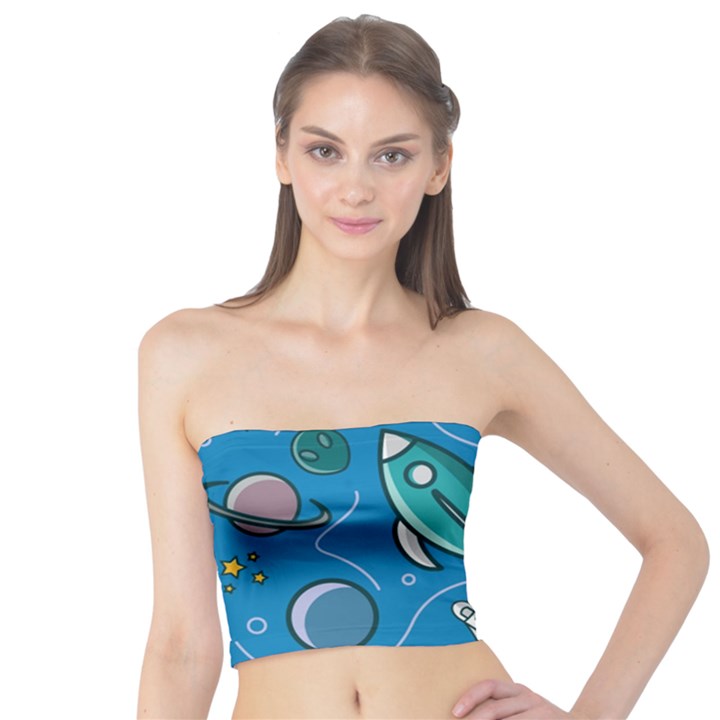 About Space Seamless Pattern Tube Top