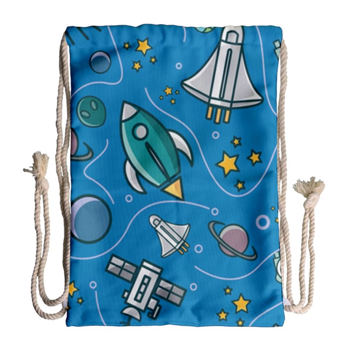 About Space Seamless Pattern Drawstring Bag (Large)