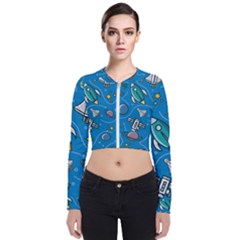 About Space Seamless Pattern Long Sleeve Zip Up Bomber Jacket by Vaneshart