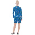 About Space Seamless Pattern Button Long Sleeve Dress View2