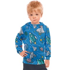 About Space Seamless Pattern Kids  Hooded Pullover