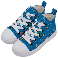 About Space Seamless Pattern Kids  Mid-top Canvas Sneakers by Vaneshart