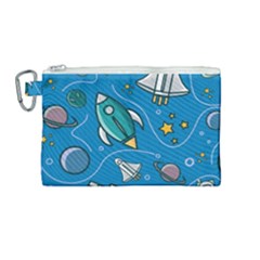 About Space Seamless Pattern Canvas Cosmetic Bag (medium) by Vaneshart