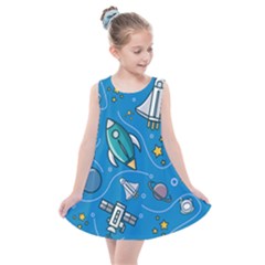 About Space Seamless Pattern Kids  Summer Dress by Vaneshart