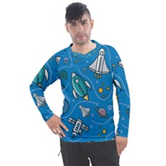 About Space Seamless Pattern Men s Pique Long Sleeve Tee