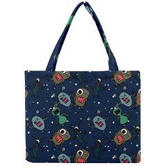 Monster Alien Pattern Seamless Background Mini Tote Bag by Vaneshart