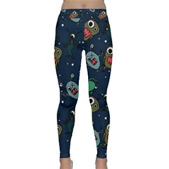 Monster Alien Pattern Seamless Background Classic Yoga Leggings by Vaneshart