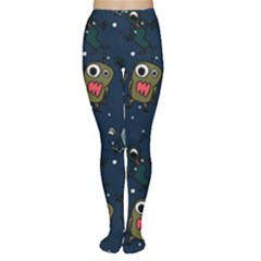 Monster Alien Pattern Seamless Background Tights by Vaneshart