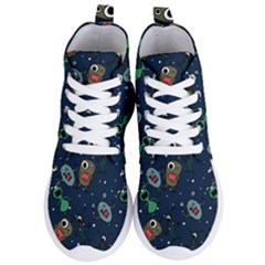 Monster Alien Pattern Seamless Background Women s Lightweight High Top Sneakers by Vaneshart